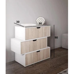 Комод Letta, ЛДСП, белый/бежевый, 90x30x90 см Комод Letta, ЛДСП, белый/бежевый, 90x30x90 см