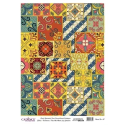 Рисовая бумага Cadence Metal Leaf Rice Paper Background Gold 028