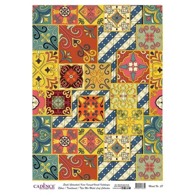 Рисовая бумага Cadence Metal Leaf Rice Paper Background Gold 028 Рисовая бумага Cadence Metal Leaf Rice Paper Background Gold 028