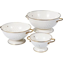 Набор дуршлагов smil_1208, нержавеющая сталь, белый, 3 шт.