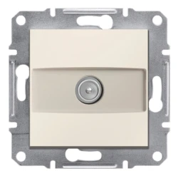 Розетка телевизионная Schneider Electric Asfora EPH3270123, бежевая, 7.1х7.1 cм