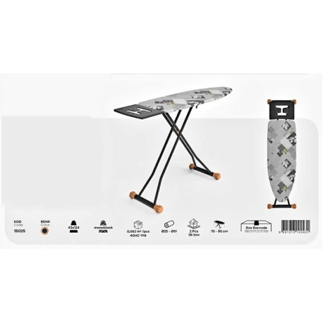 Гладильная доска Perilla IB-1007, 124х43 см, черная/оранжевая