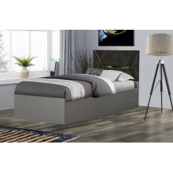 Tək nəfərlik çarpayı Arena, laminat, boz, 200x90x100 sm