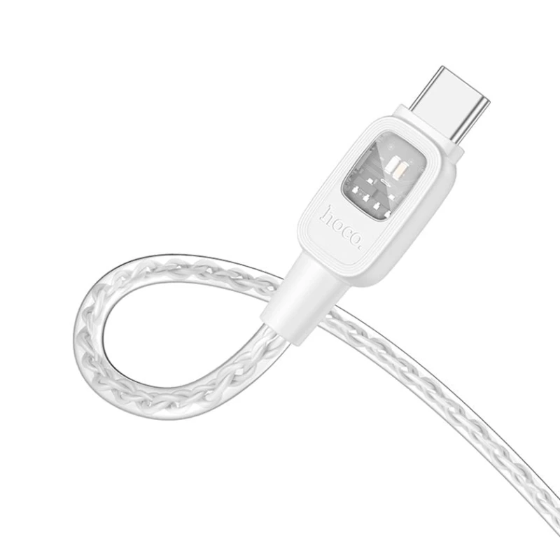 Кабель USB Hoco U124 Type-C to Type-C 60 W, 1.2 м, серый