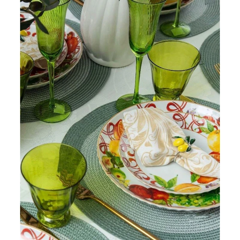 Кольцо для салфеток Hom-me Лимон, цинк, радиус 6 см, желтое/зеленое