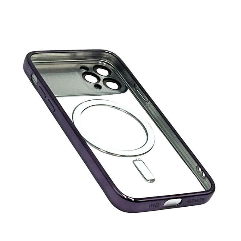 Чехол Auto Focus Magsafe для Apple iPhone 11 Pro Max Transparent Purple Чехол Auto Focus Magsafe для Apple iPhone 11 Pro Max Transparent Purple