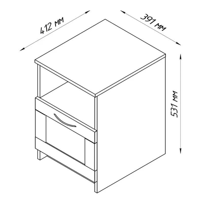 Прикроватная тумба Mio Tesoro Сириус 2.02.03.010.1, ДСП, белый, 39.1x41.2x53.1 см Прикроватная тумба Mio Tesoro Сириус 2.02.03.010.1, ДСП, белый, 39.1x41.2x53.1 см