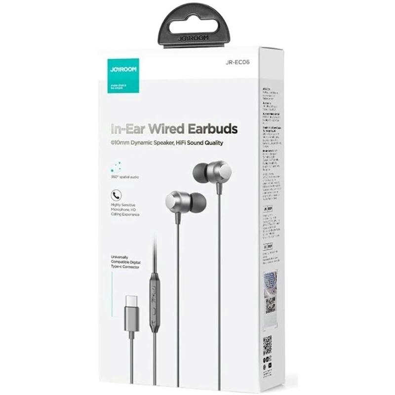 Simli qulaqlıq Joyroom JR-EC06 Dark Grey