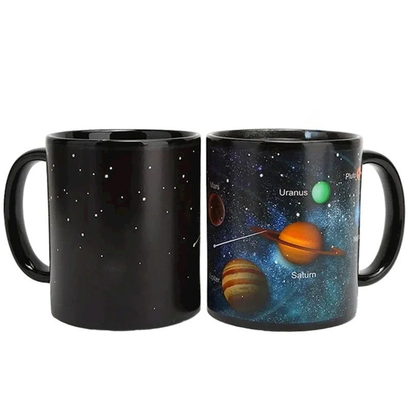 Кружка хамелеон Галактика, керамика, черная, 330 мл