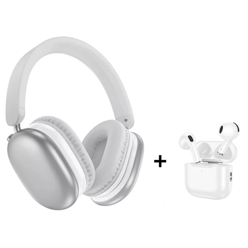 Simsiz qulaqlıq Borofone BO27 Rhyme Silver + simsiz qulaqlıq Borofone BW83 White Hədiyyə