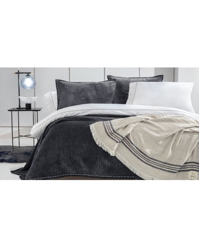 Yataq dəsti Yataş King XL, yorğan üzü 220х240 sm, mələfə 240х280 sm, yastıq üzü 50x70 sm (2 əd), ikinəfərlik, kətan/pambıq, ağ/qara