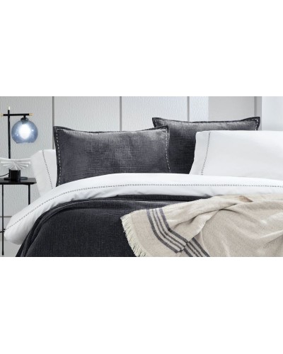Yataq dəsti Yataş King XL, yorğan üzü 220х240 sm, mələfə 240х280 sm, yastıq üzü 50x70 sm (2 əd), ikinəfərlik, kətan/pambıq, ağ/qara
