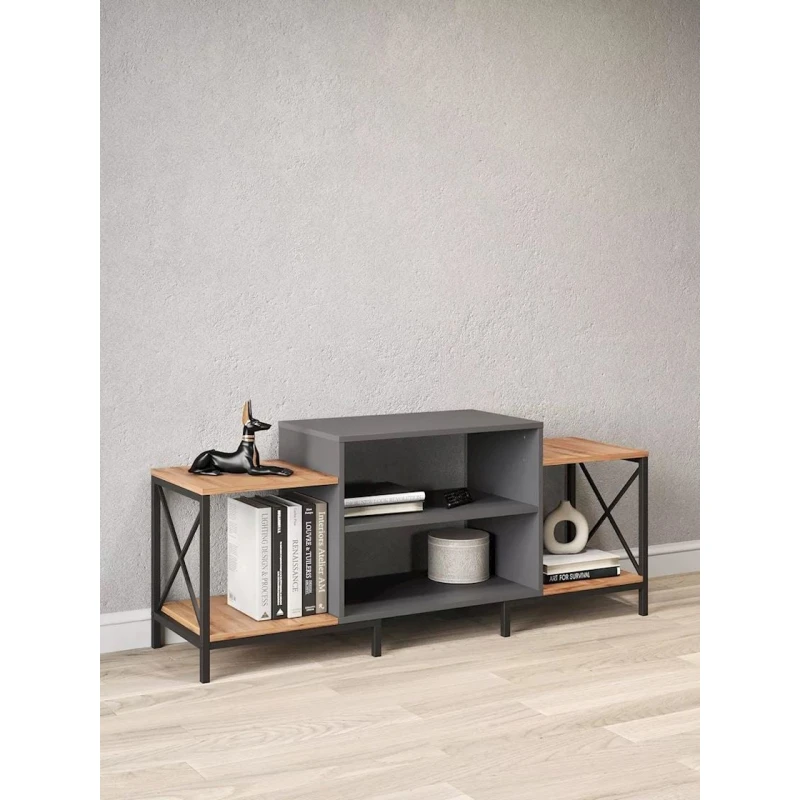 Тумба под ТВ 3563_LETNEW2YarusVotAnd, ЛДСП, разноцветная, 139x38x59 см Тумба под ТВ 3563_LETNEW2YarusVotAnd, ЛДСП, разноцветная, 139x38x59 см