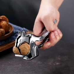 Qoz sındıran Bautech Белочка Щелкунчик, 18х2.5х8.2 sm, sink ərintisi, gümüşü