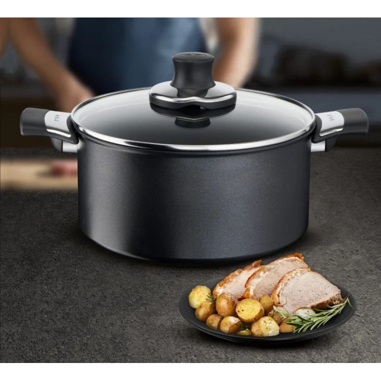 Кастрюля Tefal TIT 1X Excellence, титан, черная, 20 см Кастрюля Tefal TIT 1X Excellence, титан, черная, 20 см