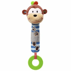 Прорезыватель-пищалка Babyono Monkey George, силикон/текстиль, 22 см Прорезыватель-пищалка Babyono Monkey George, силикон/текстиль, 22 см