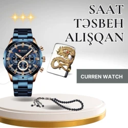 Hədiyyə seti Qol saatı Curren + Alışqan + Təsbeh eA0042