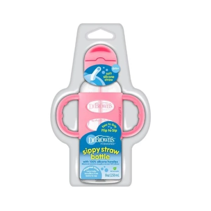 Borucuqla fincan Dr Brown's Milestones SB81101-İNTLX, çəhrayı, 250 ml, 6+ ay Borucuqla fincan Dr Brown's Milestones SB81101-İNTLX, çəhrayı, 250 ml, 6+ ay