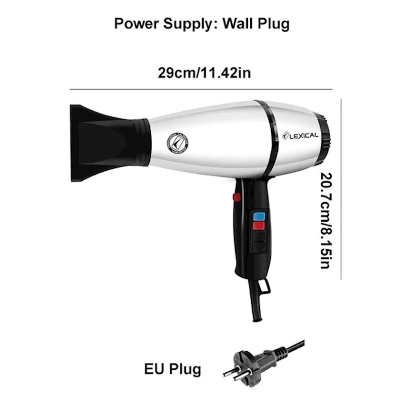 Фен Lexical LAS-5075 Grey/Black