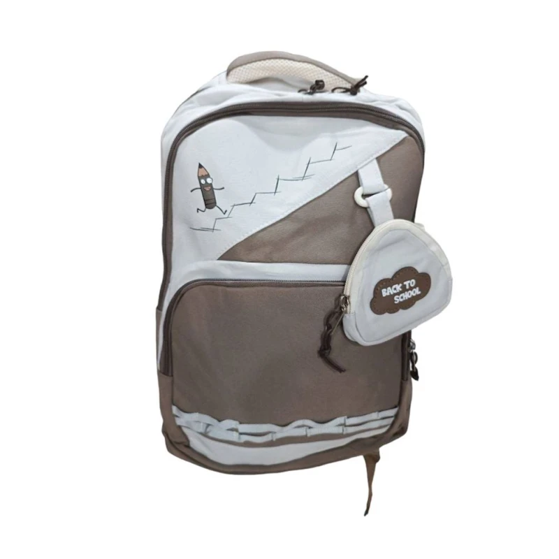 Школьный рюкзак M-175_S_1, нейлон, коричневый