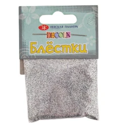 Блестки декоративные Невская палитра, 0.3 мм, 20 г, серебристый