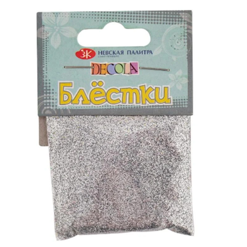 Блестки декоративные Невская палитра, 0.3 мм, 20 г, серебристый Блестки декоративные Невская палитра, 0.3 мм, 20 г, серебристый