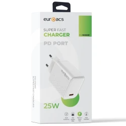 Сетевое зарядное устройство Euroacs EU-MA240 PD Turbo 25W, Белый Сетевое зарядное устройство Euroacs EU-MA240 PD Turbo 25W, Белый