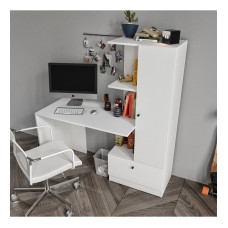 Kompüter masası Art Mebel 94, LDSP, ağ, 130x120x45 sm