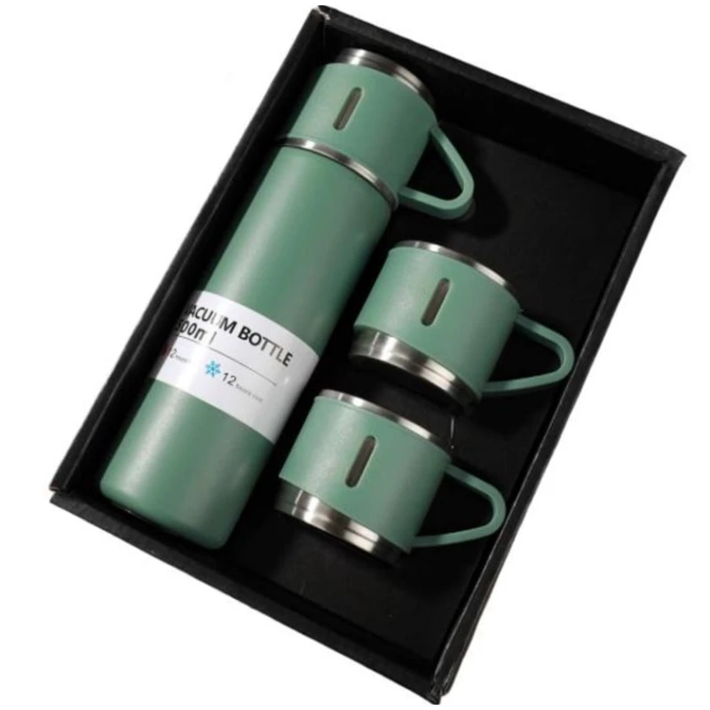 Termos və fincan dəsti, paslanmayan polad, yaşıl, 500 ml