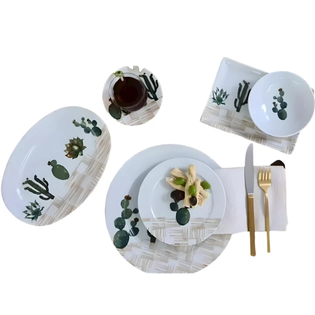 Səhər yeməyi dəsti Porland Nevada 04POR033952, 38 parça, 6 nəfərlik, farfor, rəngbərəng