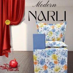 Комплект постельного белья Narlı 000893, пододеяльник 200x220 см, простыня 240x260 см, 2 наволочки 50x70 см, двуспальный, хлопок, разноцветный