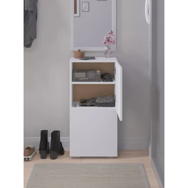 Тумба для прихожей Letta 3563_Letta25Door2Wh, ЛДСП, 24x39x80 см Тумба для прихожей Letta 3563_Letta25Door2Wh, ЛДСП, 24x39x80 см