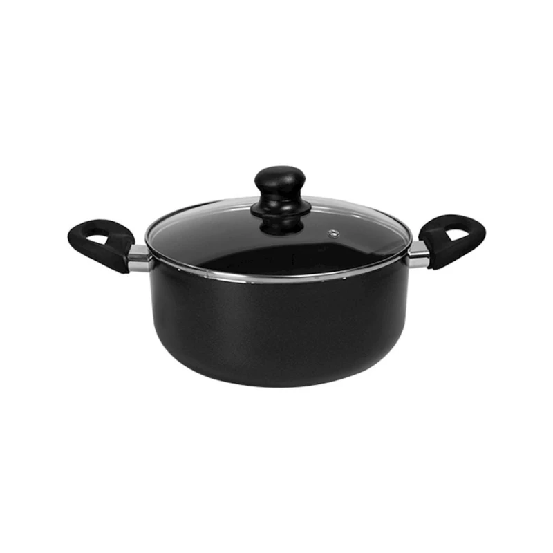 Кастрюля Hom-me 101234, 24 см, алюминий, черный Кастрюля Hom-me 101234, 24 см, алюминий, черный