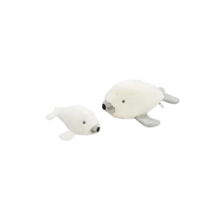 Yumşaq oyuncaq dəsti ELC Mummy&Baby Seals, peluş, boz, 13x27x30 sm, 0 aydan