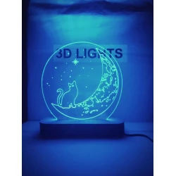 3D-gecə lampası tag02, 20x14 sm, göy 3D-gecə lampası tag02, 20x14 sm, göy