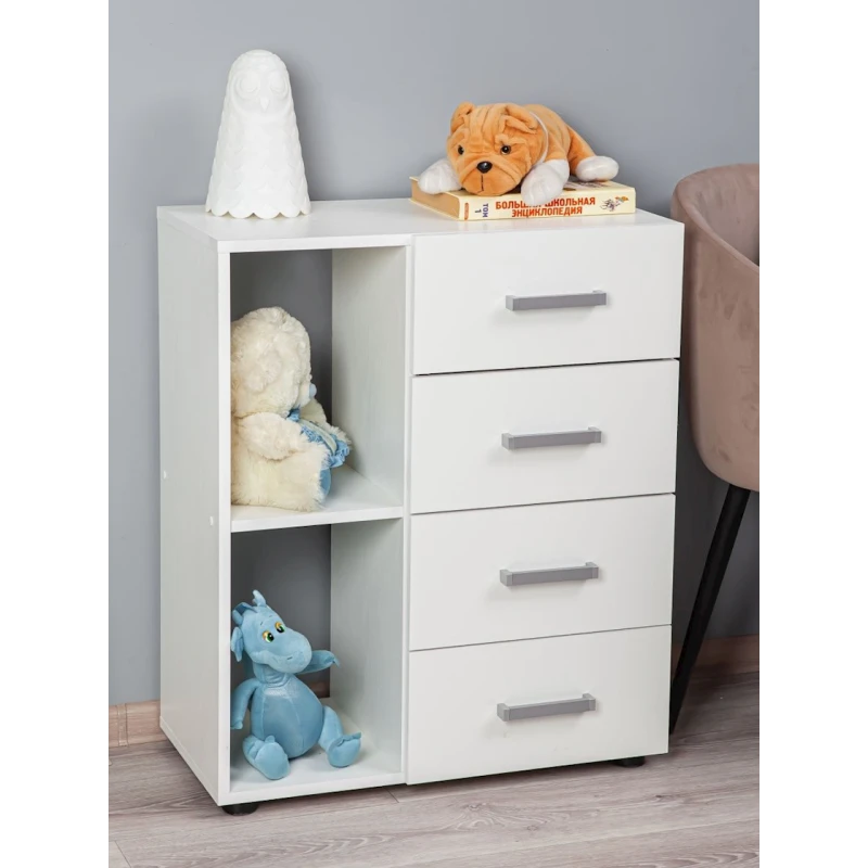 Тумба Letta ЛДСП, белая, 80х34х66 см