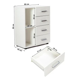 Тумба Letta ЛДСП, белая, 80х34х66 см Тумба Letta ЛДСП, белая, 80х34х66 см