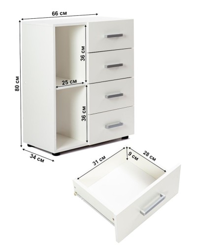 Tumba Letta LDSP, ağ, 80х34х66 sm