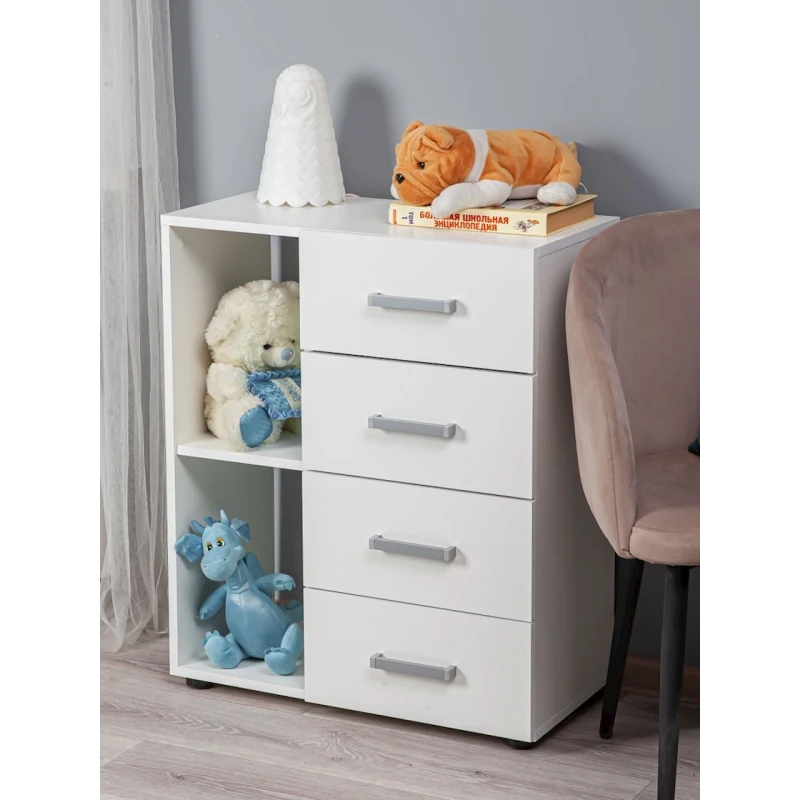 Тумба Letta ЛДСП, белая, 80х34х66 см