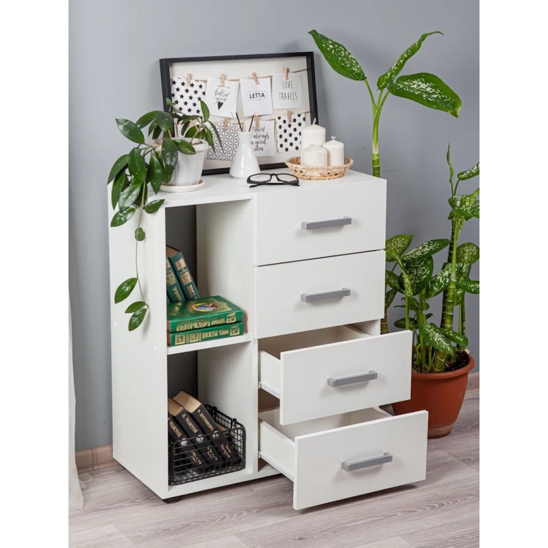 Тумба Letta ЛДСП, белая, 80х34х66 см