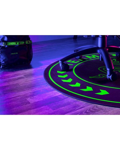 Qoruyucu xalça kreslo üçün Team Razer Floor Rug Black/Green, 120х120 sm, polyester/məxmər