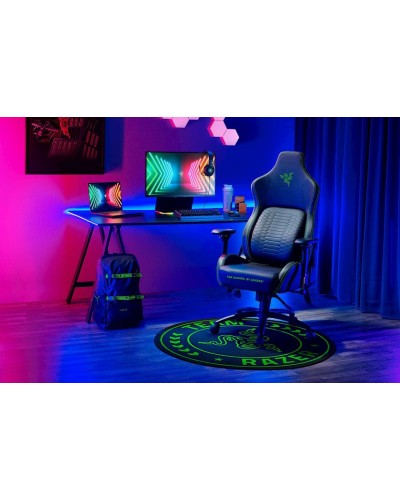 Qoruyucu xalça kreslo üçün Team Razer Floor Rug Black/Green, 120х120 sm, polyester/məxmər