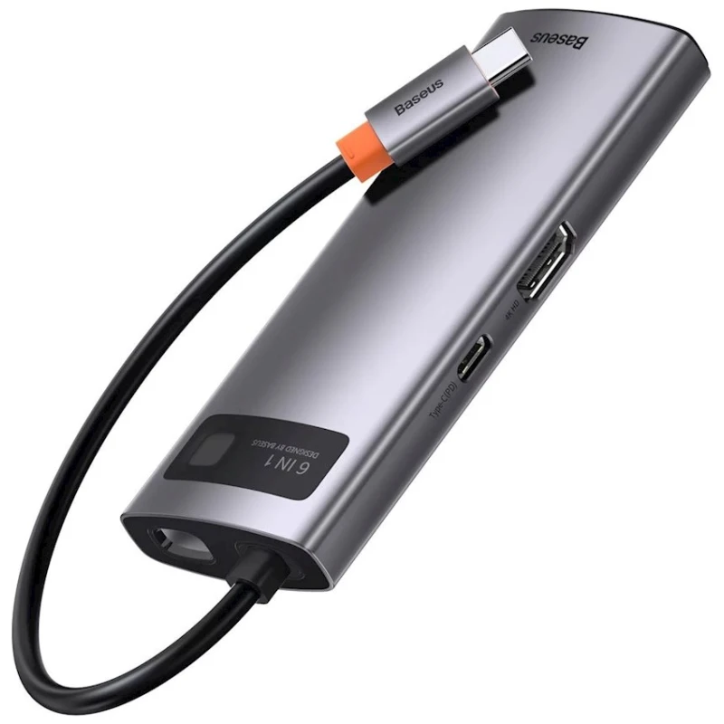 USB HUB Baseus CAHUB-CW0G Type-C adapter 6 in 1 Grey USB HUB Baseus CAHUB-CW0G Type-C adapter 6 in 1 Grey