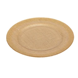 Тарелка Serwant Fabric, 32 см, стекло, золотистый