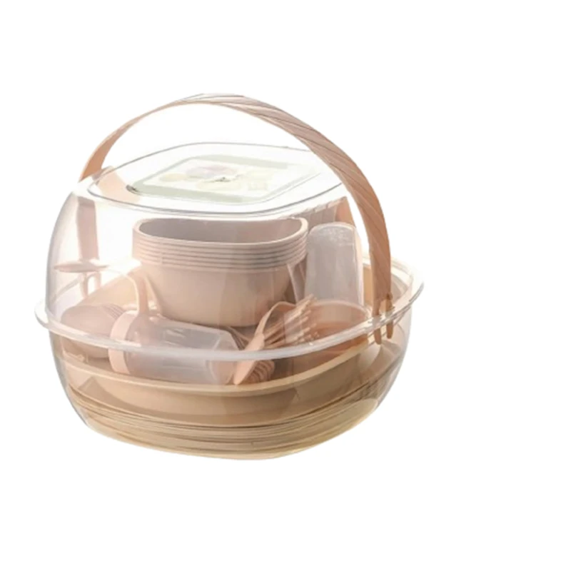 Набор для пикника k952, на 6 персон, пластик, 25x25x22 см, розовый Набор для пикника k952, на 6 персон, пластик, 25x25x22 см, розовый