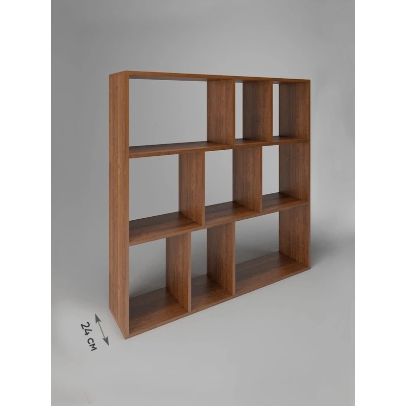 Стеллаж 3563_StellajBooKubVotan, 110x110x24 см, ЛДСП, коричневый