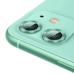 Qoruyucu şüşə kamera üçün Baseus Alloy Protection Ring Lens Film Green Apple iPhone 11 üçün