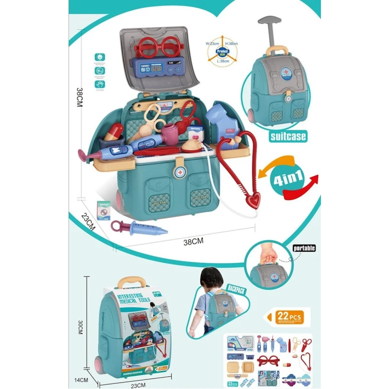 Həkim oyunu Interesting Medical Tools 688-121A, 22 əd, 30х14х23 sm, 3+ yaş