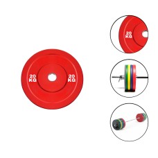 Disk Ironflex 1573/1 20 kq, dəmir/PVC, dəliyin diametri 50 mm, qırmızı