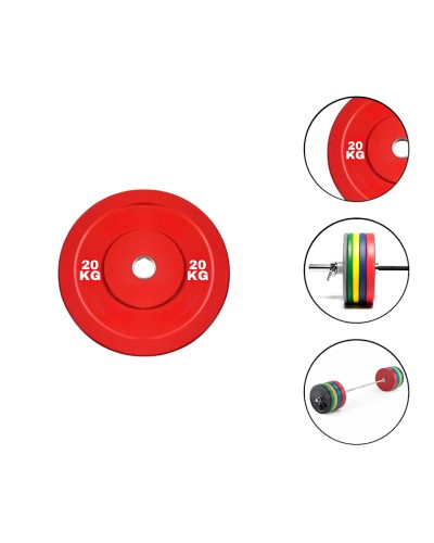 Disk Ironflex 1573/1 20 kq, dəmir/PVC, dəliyin diametri 50 mm, qırmızı